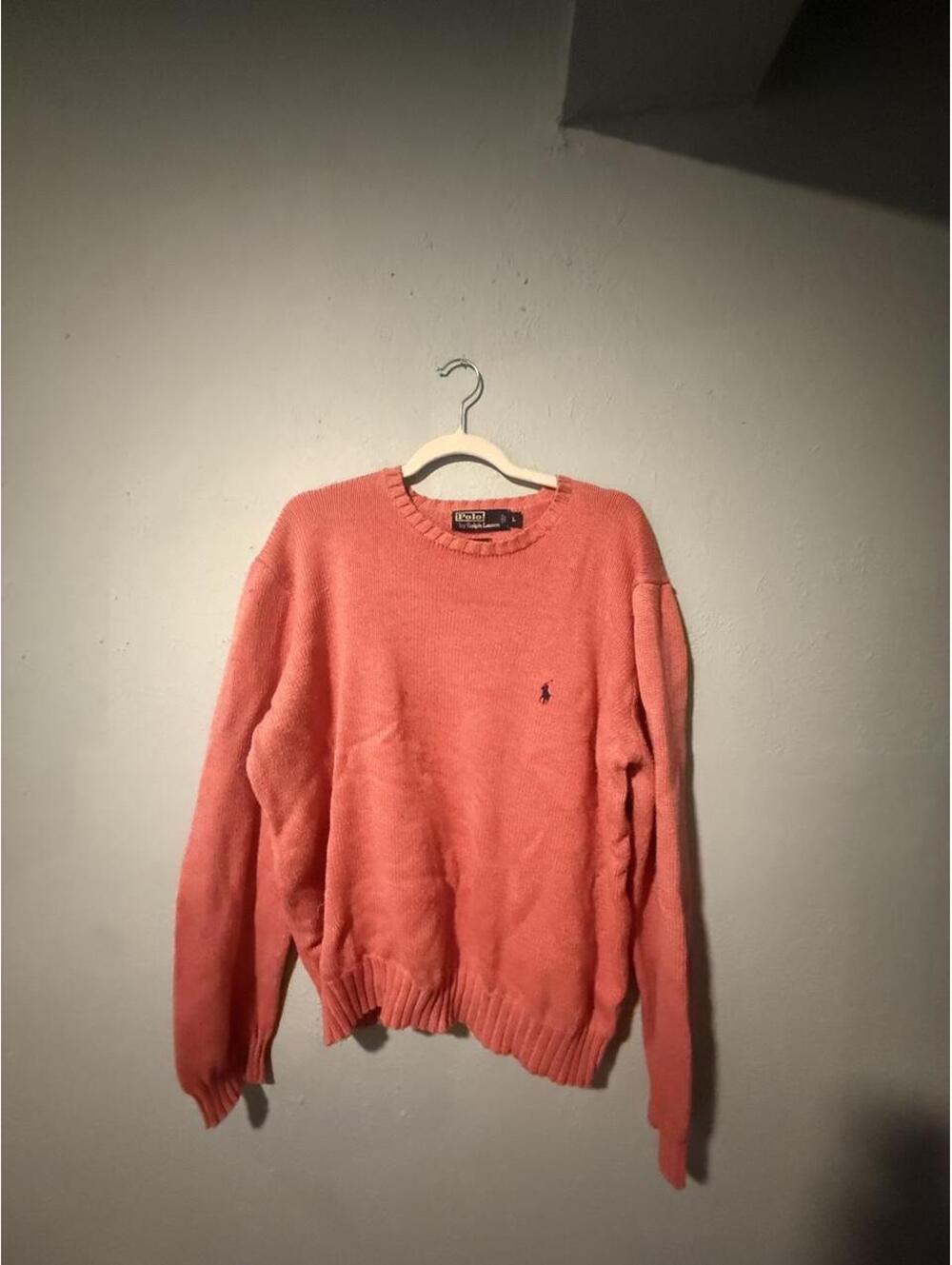 Polo Ralph Lauren coral pink sweater in a L